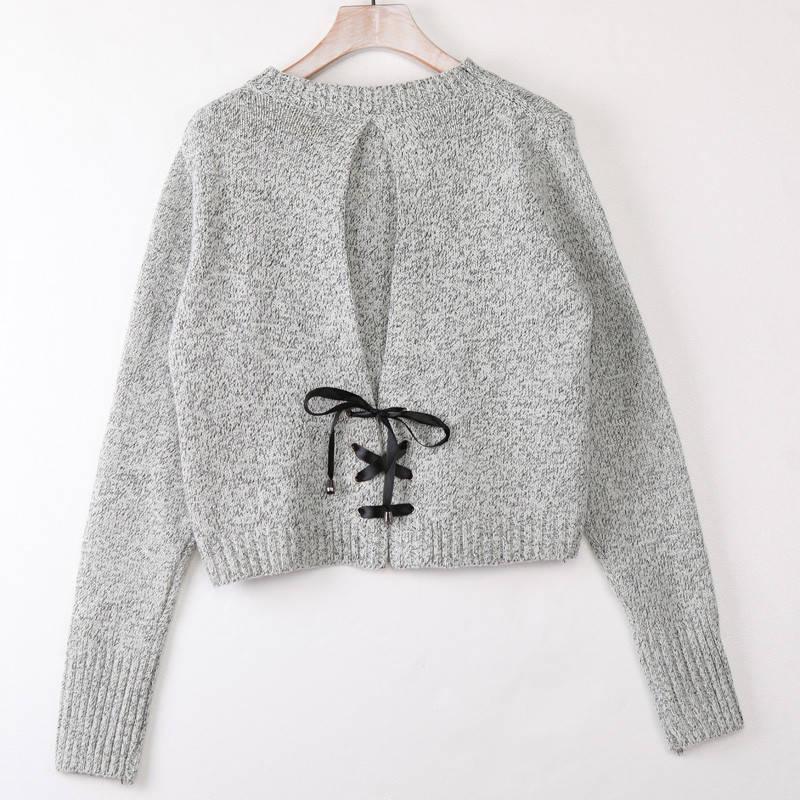 Women's O-Neck Sweater Women Sweaters Fashion Jersey Women Winter Pullover Women Knotted Sweater
