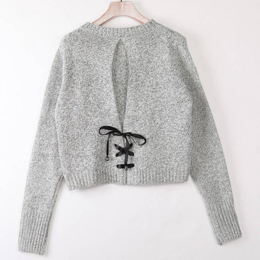 Women's O-Neck Sweater Women Sweaters Fashion Jersey Women Winter Pullover Women Knotted Sweater
