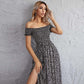 Women's Sexy Slit Wrap Chest One-shoulder Floral Dress Temperament One-piece Dress