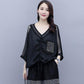 Casual Plus Size Women's Two-piece Loose-fitting Sweater + Shorts Two-piece Suit Women's Casual Loose-fitting Suit Elegant Temperament Suit