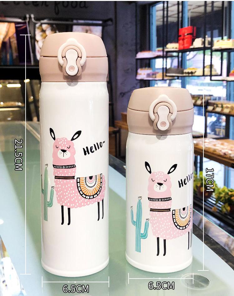 Winter Thermos Cup Male and Female Students 304 Stainless Steel Vacuum Flask Cartoon Cute Water Cup Tea Cup Easy To Carry Water Cup Milk Cup