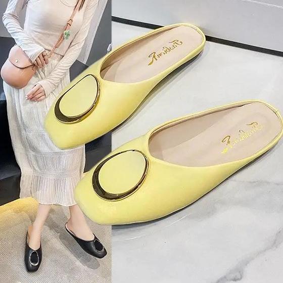 Women Summer Baotou Slippers Antiskid Soft Bottom Slippers Non Slip Outdoor Casual Solid Color Slippers