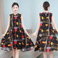 Women Cotton Silk Dress Summer Mother Sleeveless Mid-length Loose Large Home Night Skirt Beach Skirt
