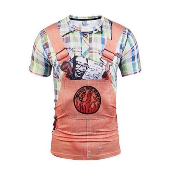 T-shirt top 3D stereo T-shirt half-sleeved clothes summer men's round neck short sleeve