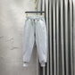 Solid Color Embroidered Casual Sweatpants Women's Spring and Autumn High Waist Loose and Thin Sports Harem Pants