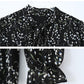 Chiffon Long Sleeve Dress Spring and Autumn Floral Chiffon Super Fairy Waist Beach Dress Long Skirt Fabric Lightweight Breathable