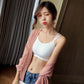 Fitness Bralette Crop Sexy 1pc  Padded Tank Tops Women Underwear Black and White