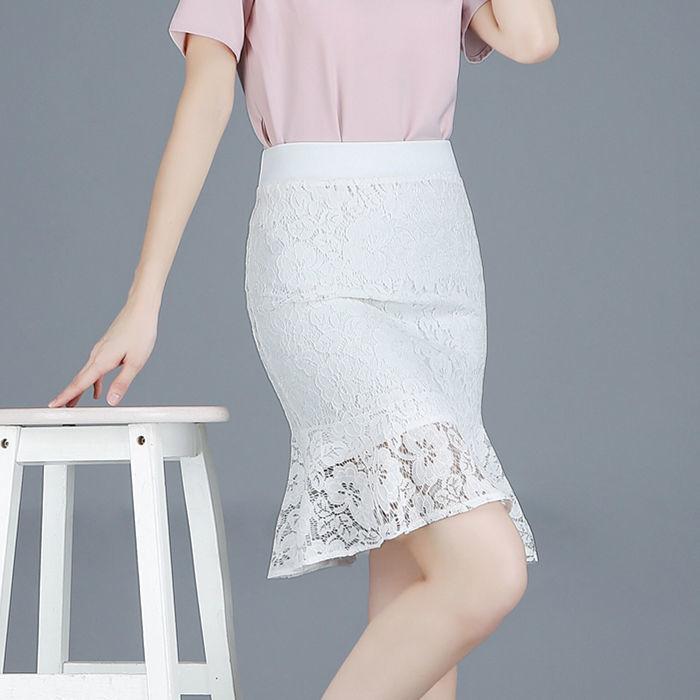 Women Sexy Tight A-line Lace Printed Short Skirt Knee-length Zippe Club Casual Home Office