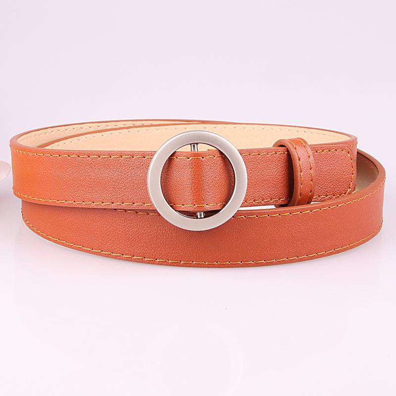 Women Belts Solid Color Thin Skinny Waistband Adjustable Belt Leather Waist Belts Women