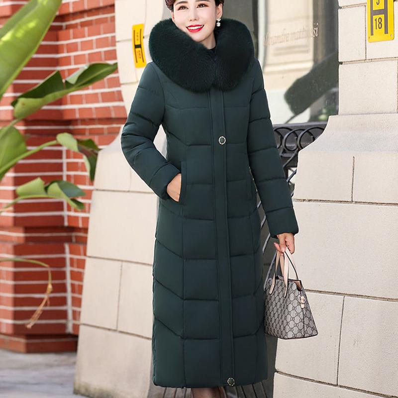 Winter Coat Women's Coat Middle-aged Women's Padded Clothes Long Over-the-knee Padded Jacket
