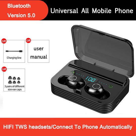 Waterproof 5.0 Earphones Bluetooth Mini HIFI TWS Earbuds Wireless Headphones Noise Reduction Headset