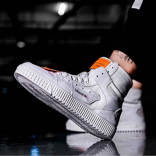 Plus Size39-45 Men Sneakers Leather Breathable Shockproof Running Basketball Shoes Non-slip Shoes
