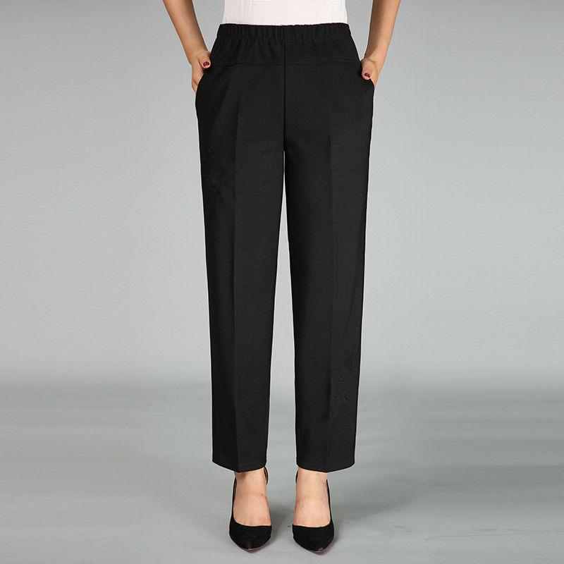Middle-aged and Elderly Spring and Autumn Women's Pants Grandma High-waist Loose Straight-leg Pants Large Size Pants for The Elderly