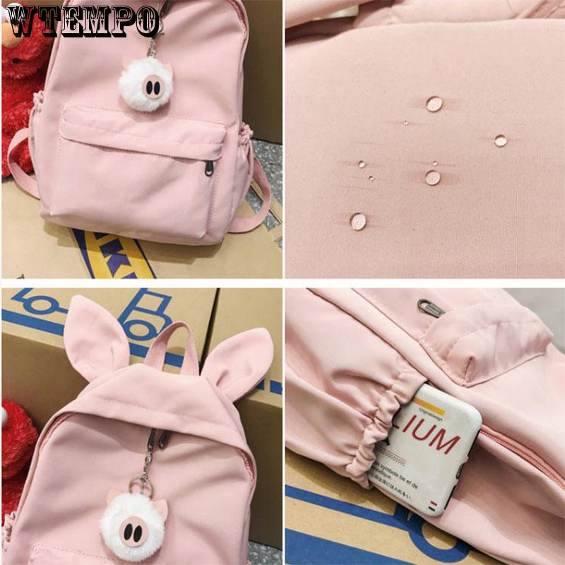 New Cute Cartoon bunny Ears Backpack Girl School Bag  Women Backpack Nylon School Backpack