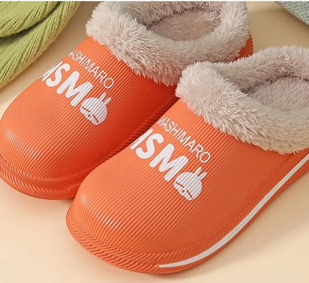 Autumn and Winter Youth Cotton Slippers Indoor Non-slip Soft-soled Shoes Warm Simple Plush Cotton Shoes