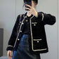 Xiaoxiangfeng Imitation Mink Velvet Thickened Short Coat Women's Spring and Autumn Long-sleeved Round Neck Knitted Cardigan Woolen Top