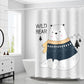 Nordic Bathroom Cartoon Shower Curtain Fabric Thickened Bathroom Waterproof and Mildew-proof Partition Curtain Hanging Curtain Shower Curtain