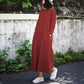 Women‘s Long Dress Women Round Neck Belted Solid Color Long Sleeve Long Dress Plus Size Dress Korean Style