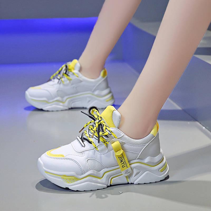 Women's Dad Sneakers Shoes Woman Sneakers Lace Up Platform Ladies Shoes Walking Female Footwear
