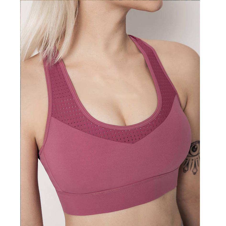 Women Pink Sport Bra Pink Yoga Brassiere Fitness Sports Tank Top Female Yoga Push Up Sports Bra