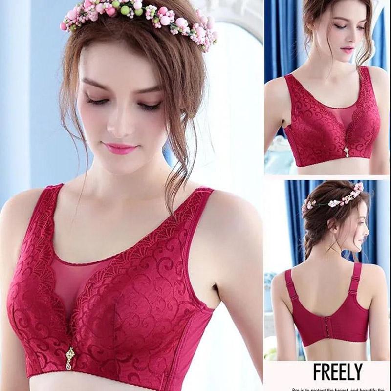 Thin Section Skin-friendly Breathable No Steel Ring Gathering Adjustment Side-retraction Anti-sagging Chest Women's Underwear Bra