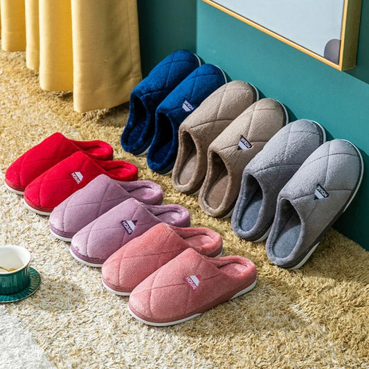 Winter Home Slippers Unisex Cartoon Cat Shoes Non-slip Soft Winter Warm House Slippers Indoor Bedroom Couples Floor Shoes