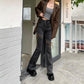Tie High Waist Micro-horn Jeans Female Autumn and Winter New CHIC Slim Slimming Towards Straight Pants Pants