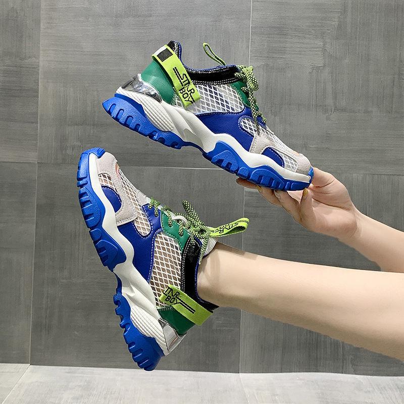 Women's Shoes Summer Mesh Breathable Casual All-match Color Sports Shoes Women's Light Running Shoes