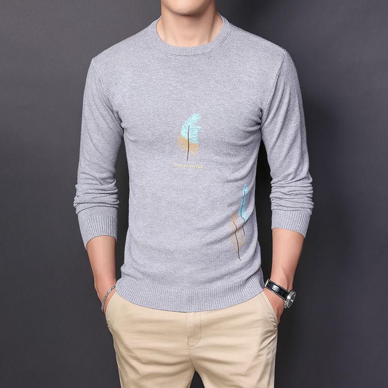 Sweater Men Korean Round Neck Sweater Men's Knit Sweater Long-sleeved All-match Bottoming Shirt To Keep Warm In Winter