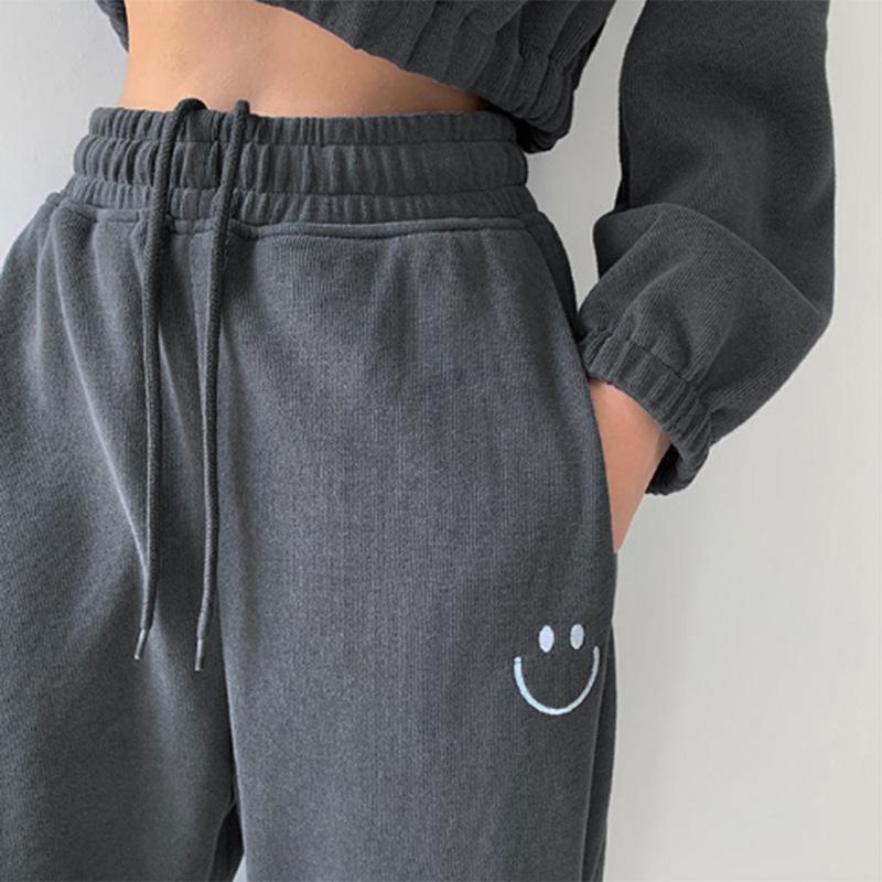 Casual Pants Autumn Women's High Waist Straight Drawstring Feet Summer Loose and Thin Sports Sweatpants Tide