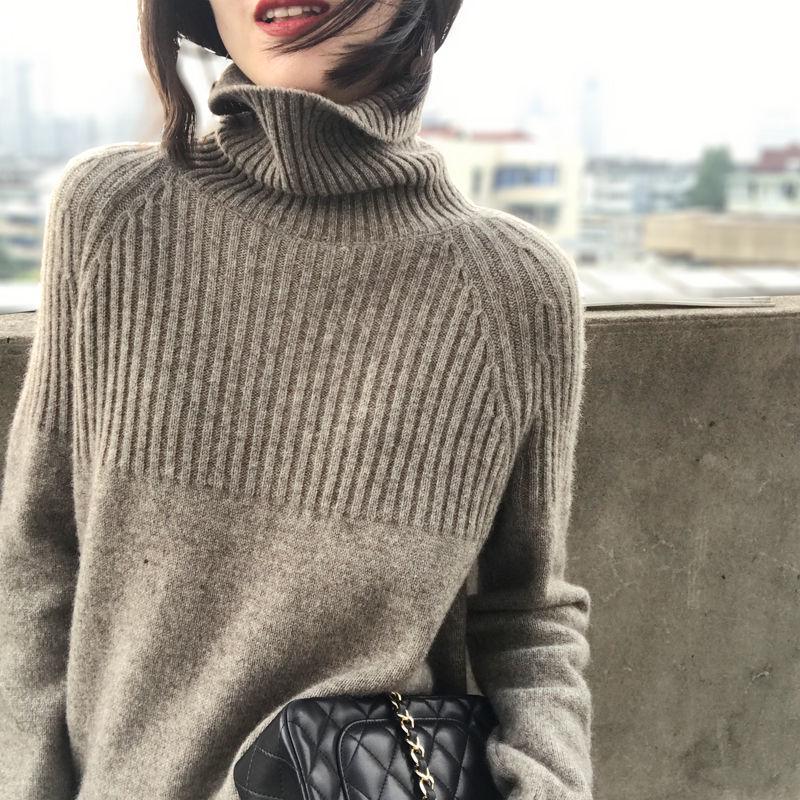 Women's Thick Turtleneck Sweater Autumn and Winter Loose Short Pullover Bottoming Shirt