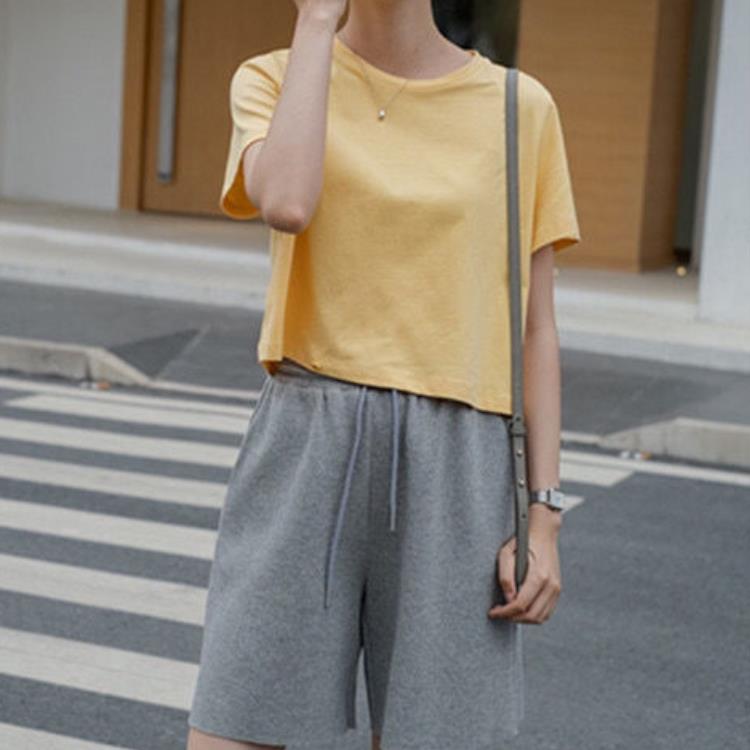 Women Ladies Summer Personality Tops button Irregular Loose Short Sleeve Short T-shirt Blouse