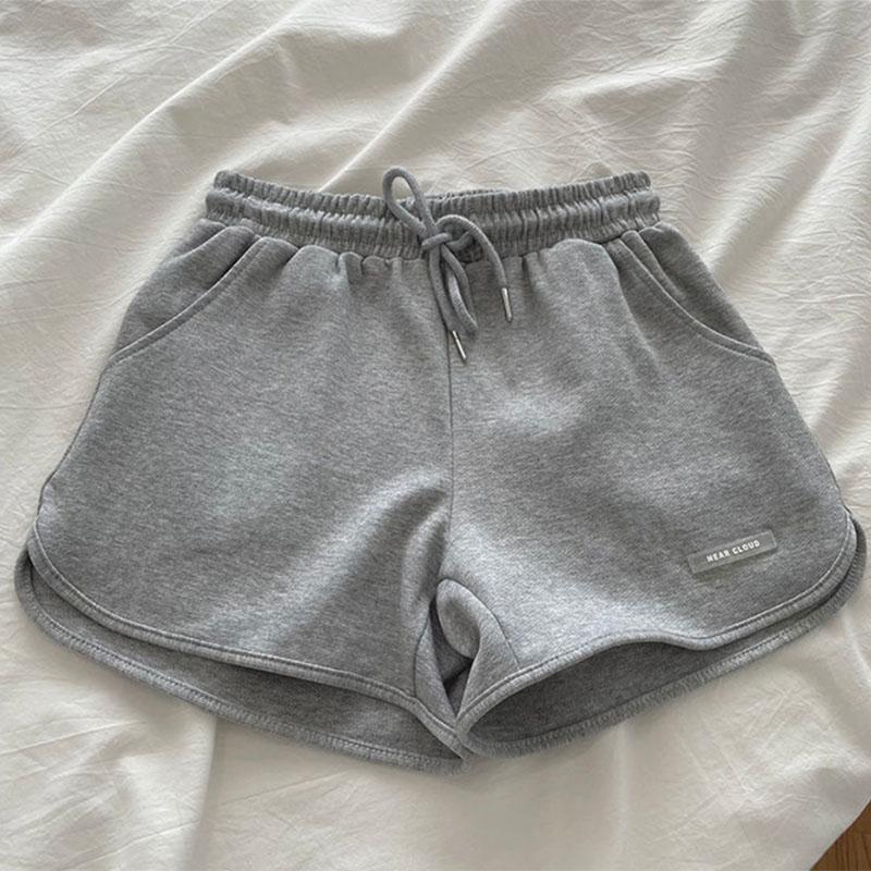 Sports Shorts Women's Spring and Summer High Waist Thin Solid Color Wide Leg Three-point Pants Home Shorts
