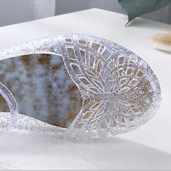 Sandals Women's Summer Baotou Slope with Non-slip Soft Bottom Breathable Hole Transparent Word with Crystal Jelly Shoes