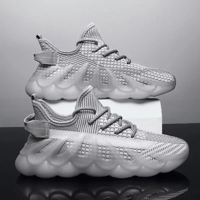 Men's Coconut Shoes Spring Sports Shoes Boys Breathable Mesh Shoes Lightweight Casual Shoes Comfortable Fitness Shoes Flying Knit Shoes