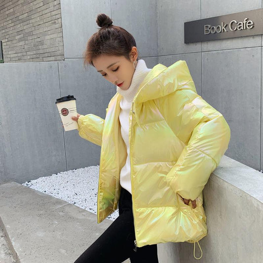Cotton Padded Clothes Women's New Bright Leather Cotton Padded Clothes Women's Short Wash Free Bread Clothes Loose Winter Cotton Padded Jacket