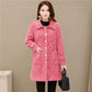 Fashionable and Elegant Women's Cotton-padded Coat In Winter Long Thick and Warm Fur Coat with Large Fur Collar