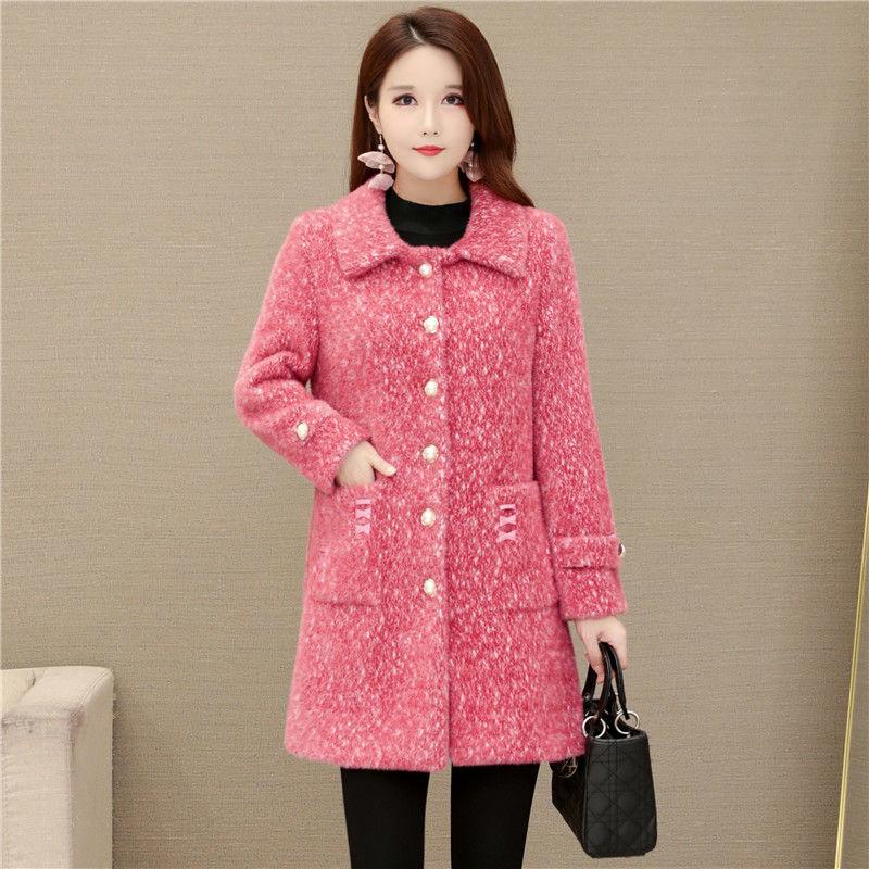 Fashionable and Elegant Women's Cotton-padded Coat In Winter Long Thick and Warm Fur Coat with Large Fur Collar
