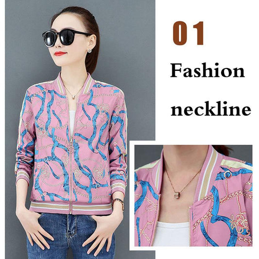 Spring and Autumn Loose Two-sided Short Baseball Uniform Oversized Jacket Jacket Jacket Women