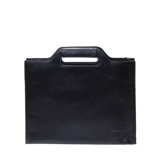 Business Briefcase Men Vintage Brown Leather Zipper Styling Tote Shoulder Diagonal Computer Bag