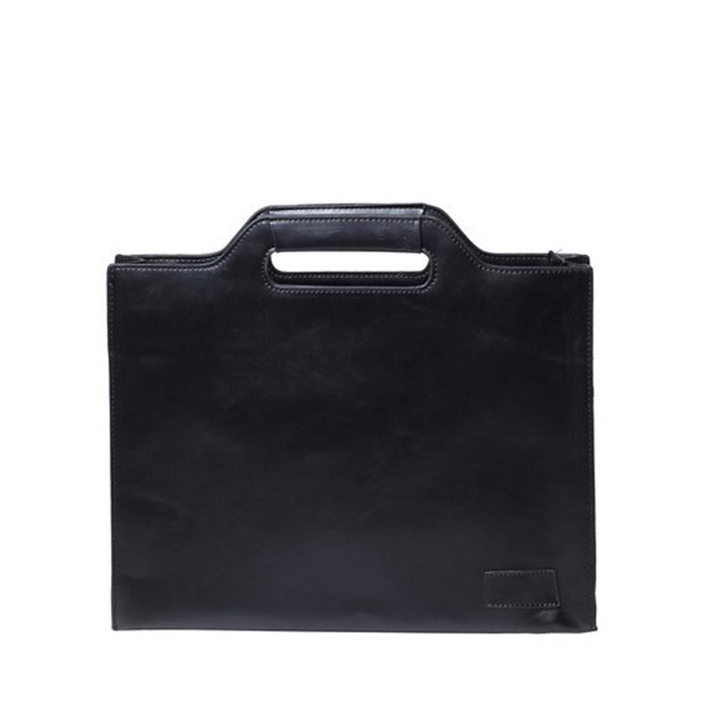 Business Briefcase Men Vintage Brown Leather Zipper Styling Tote Shoulder Diagonal Computer Bag