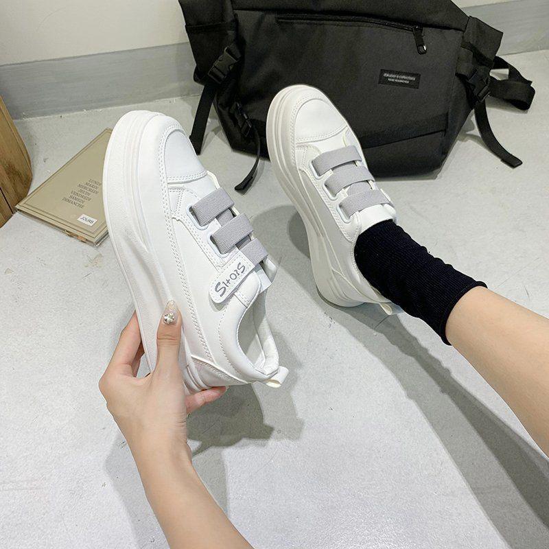 Velcro White Shoes Women Spring All-match Thick-soled Korean Students Casual Breathable Sneakers