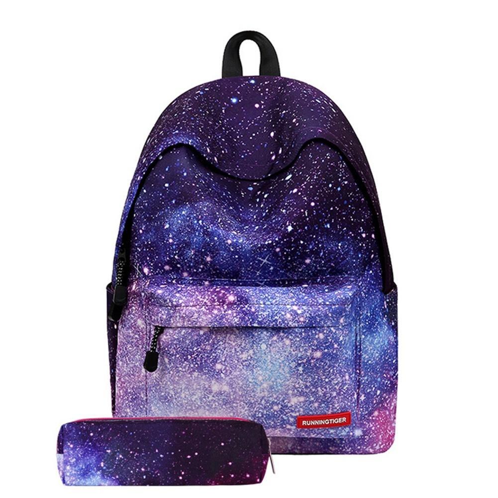 Galaxy School Bag Backpack for Teen Teenage Girls Kids, Unisex Collection Canvas