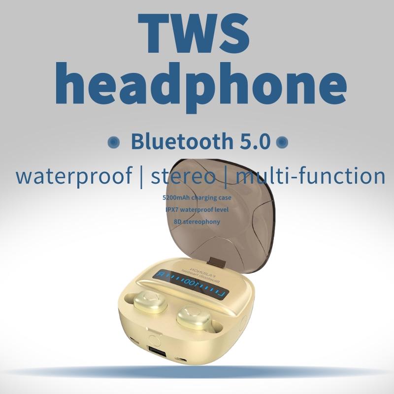 TWS 5.0 Wireless Headphones Bluetooth Earphone IPX7 Stereo Earbud Sports Headset 5200mAh LED Dispaly