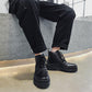 Black Thick-soled Heightened Martin Boots Men's Spring High-top Shoes Korean Style Student All-match Boots