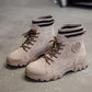 British Style Martin Boots Women Autumnwinter All-match Casual High-top Snow Boots Thick-soled Plus Velvet Socks Ankle Boots Non-slip Working Boots