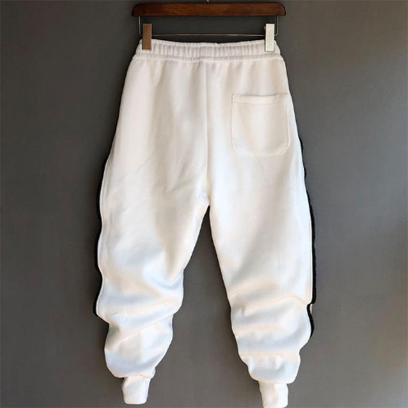 Harem Casual Pants Men's Striped Nine-point Sports Pants Loose Leggings Sweatpants Trend Zipper Pencil Pants
