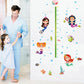 [Wall sticker ]Mermaid Fish Height Wall Stickers For Kids Rooms Baby Room Nursery Bathroom Living Ro