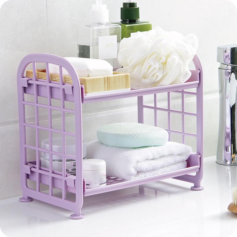 Multifunction Double Layer Storage Holder For Kitchen Bathroom Makeup Organizer Display Shelf