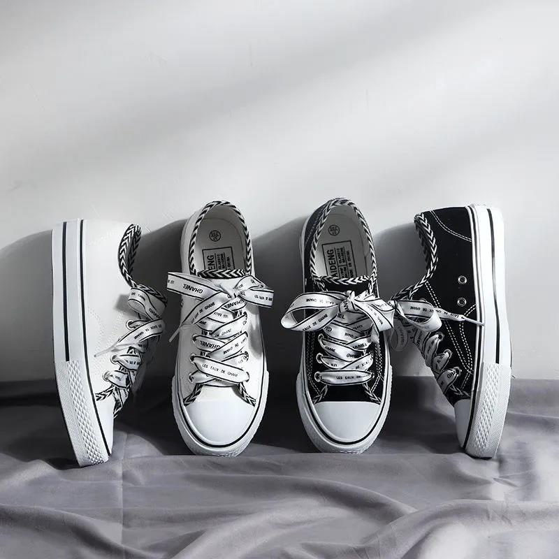 Canvas Shoes Women Korean Casual Shoes Spring and Summer Students Flat White Shoes Sneakers